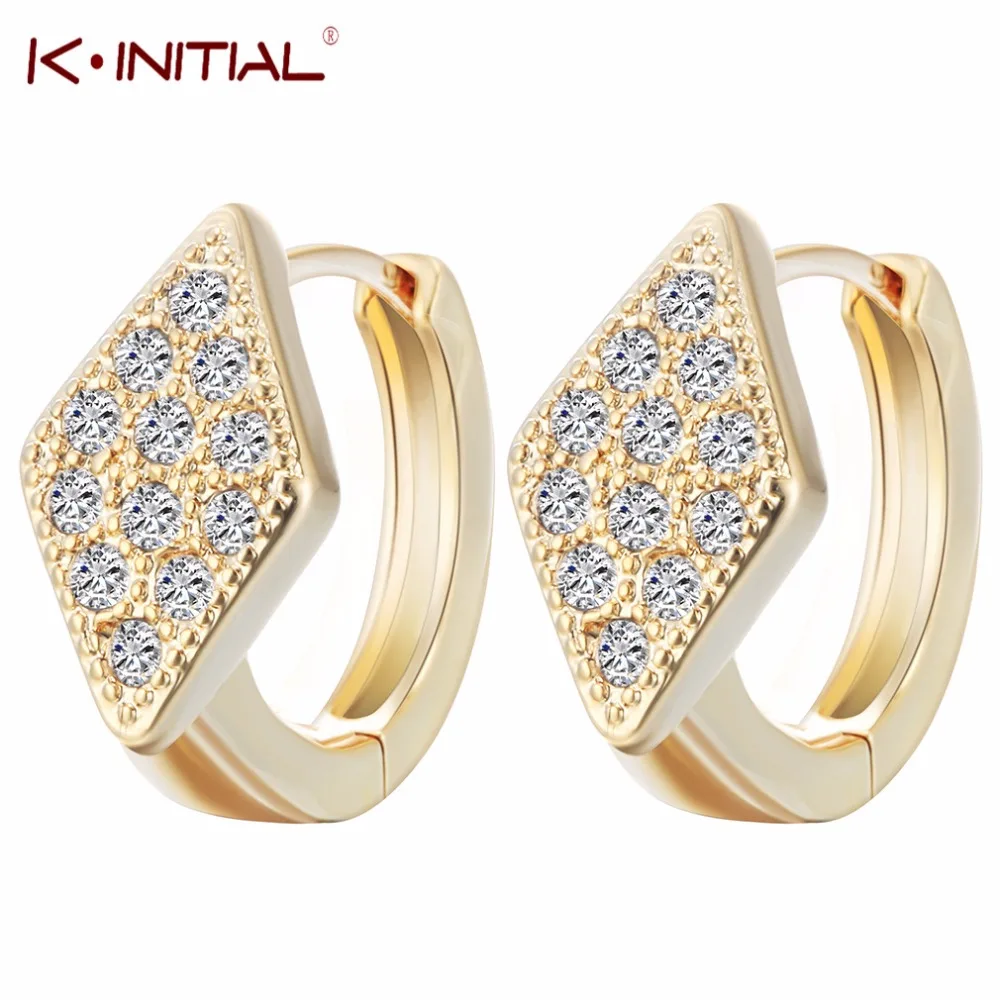 Kinitial 1 пара новые прямоугольные кубические Серги Обручи из циркония серьги для