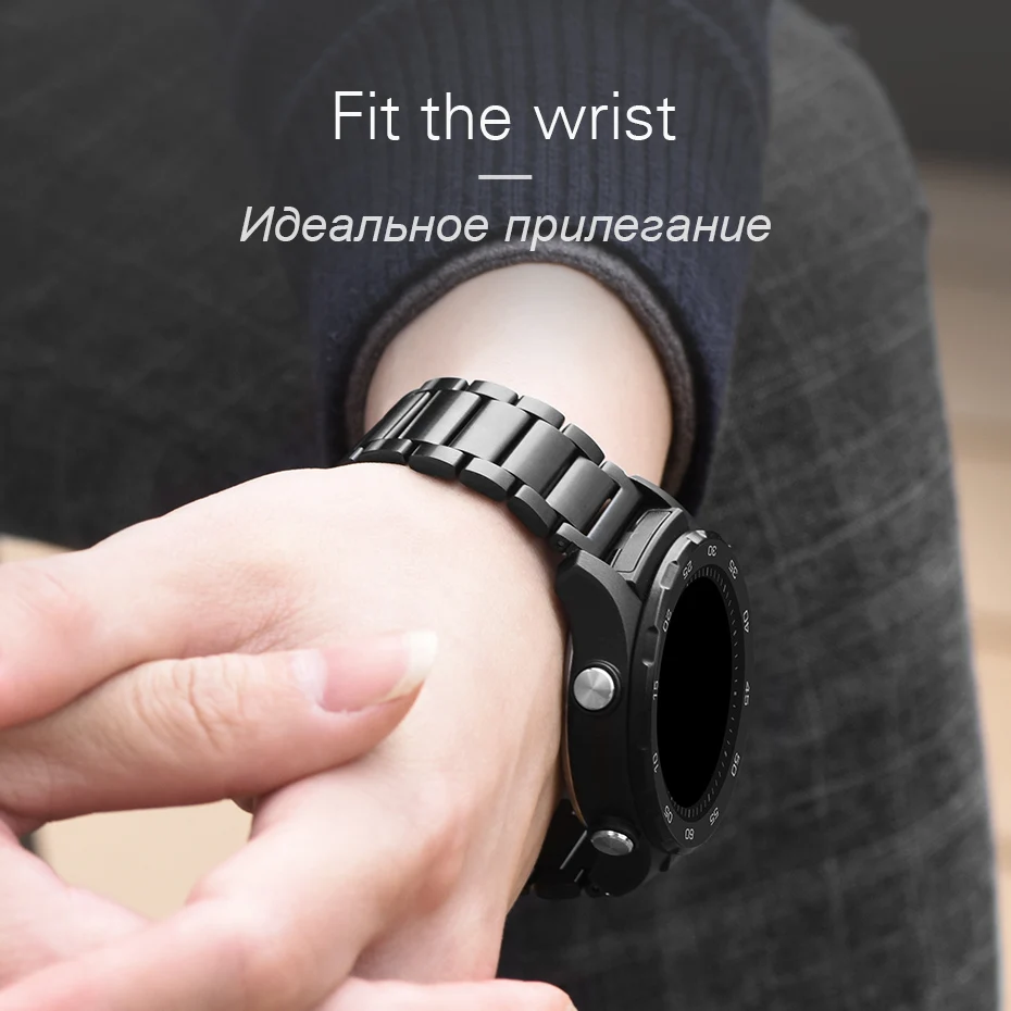 HOCO черный ремешок из нержавеющей стали для HUAWEI Watch 2 спортивный Huami Amazfit Bip умные