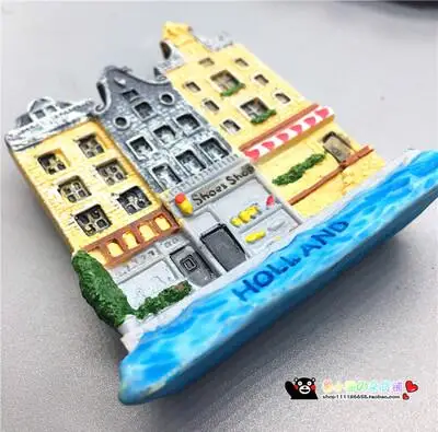 Венский Лондон Париж Холланд Пейзаж холодильник 3D Магниты украшения дома магнитная наклейка на холодильник аксессуар путешествия сувенир - Цвет: Цвет: желтый