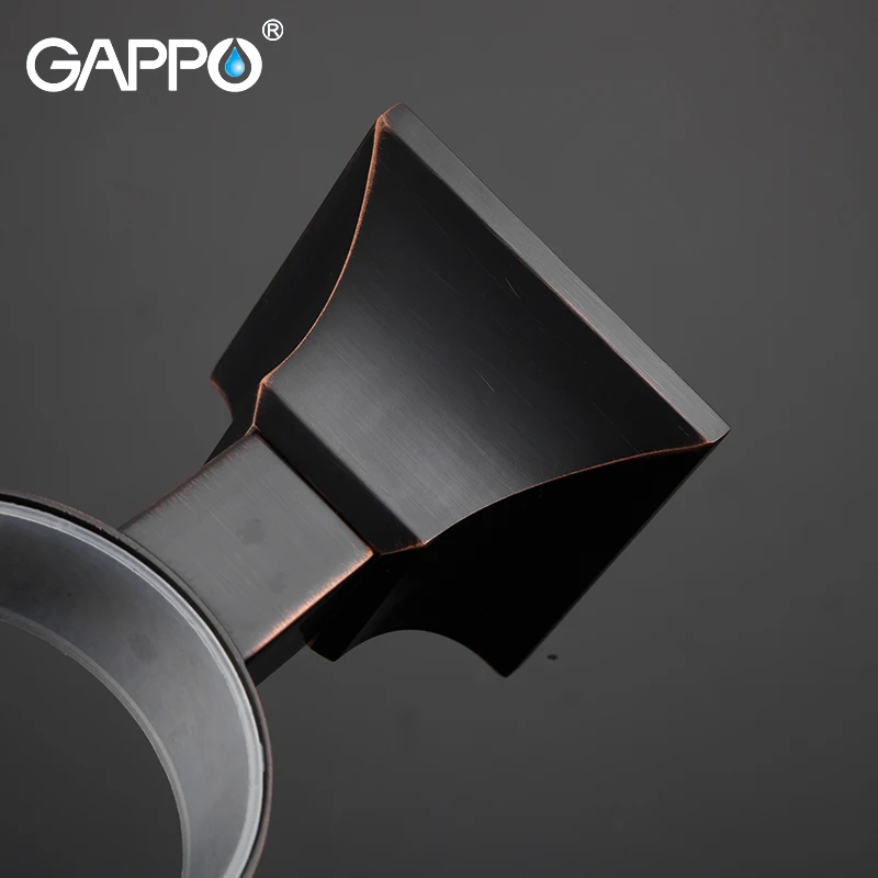 GAPPO подстаканники латунь с одной чашкой стекло держатели Настенные Ванная комната аксессуары зубная щетка держатель чашки для зубной щетки