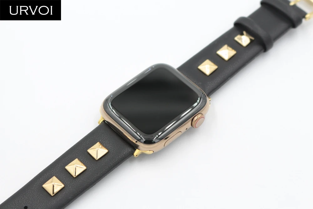 URVOI кожаный ремешок с шипами для apple watch series 5 4 3 2 1 Swift rockstud ремешок для iWatch наручные в стиле панк ручной работы дизайн