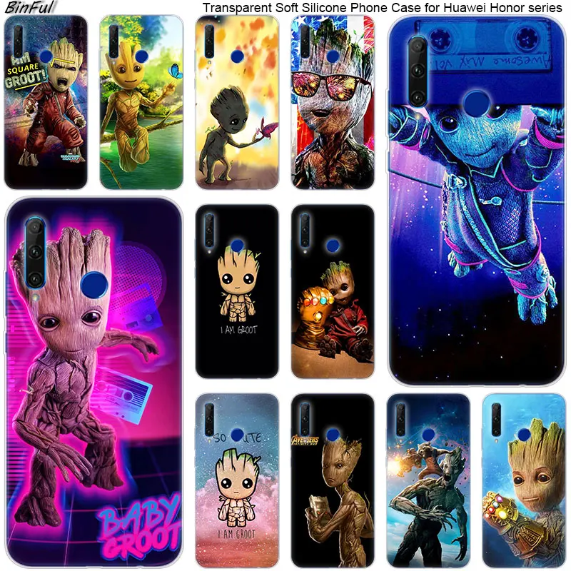 Популярный Мягкий силиконовый чехол для телефона We are Groot для huawei Honor 20 20i 10 9 8 Lite 8X 8C 8A 8S 7S 7A Pro View 20 Модный чехол
