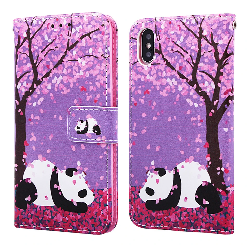 Чехол для iPhone 11 Pro Max Caps С Рисунком Тигра и панды, флип-чехол со слотом для карт, чехол для iPhone XR X XS 6 6S 7 8 Plus 8 Plus, чехол Fundas