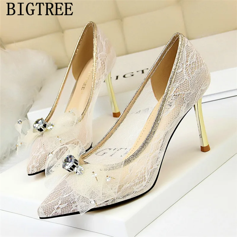 Новое поступление 2021 Туфли под платье женские Стразы на высоком каблуке бабочка