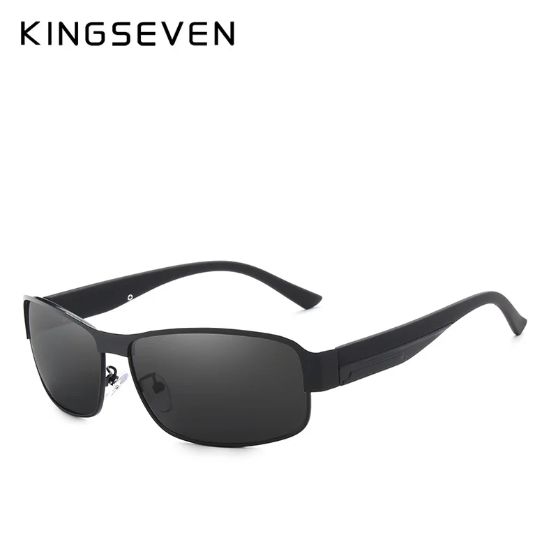KINGSEVEN очки ночного видения фирменный дизайн поляризованные солнцезащитные очки для женщин и мужчин вождения антибликовые очки - Цвет линз: Black gray