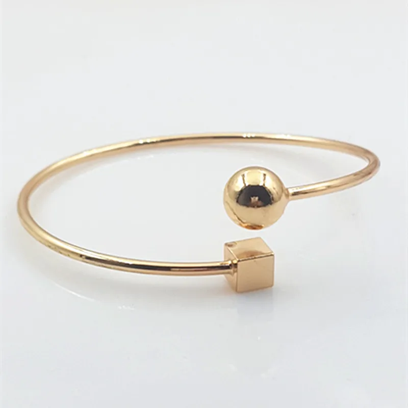 

20pcs/lot 2017 New gold 60mm fine Cuff Friendship Bangle Bracelet for women