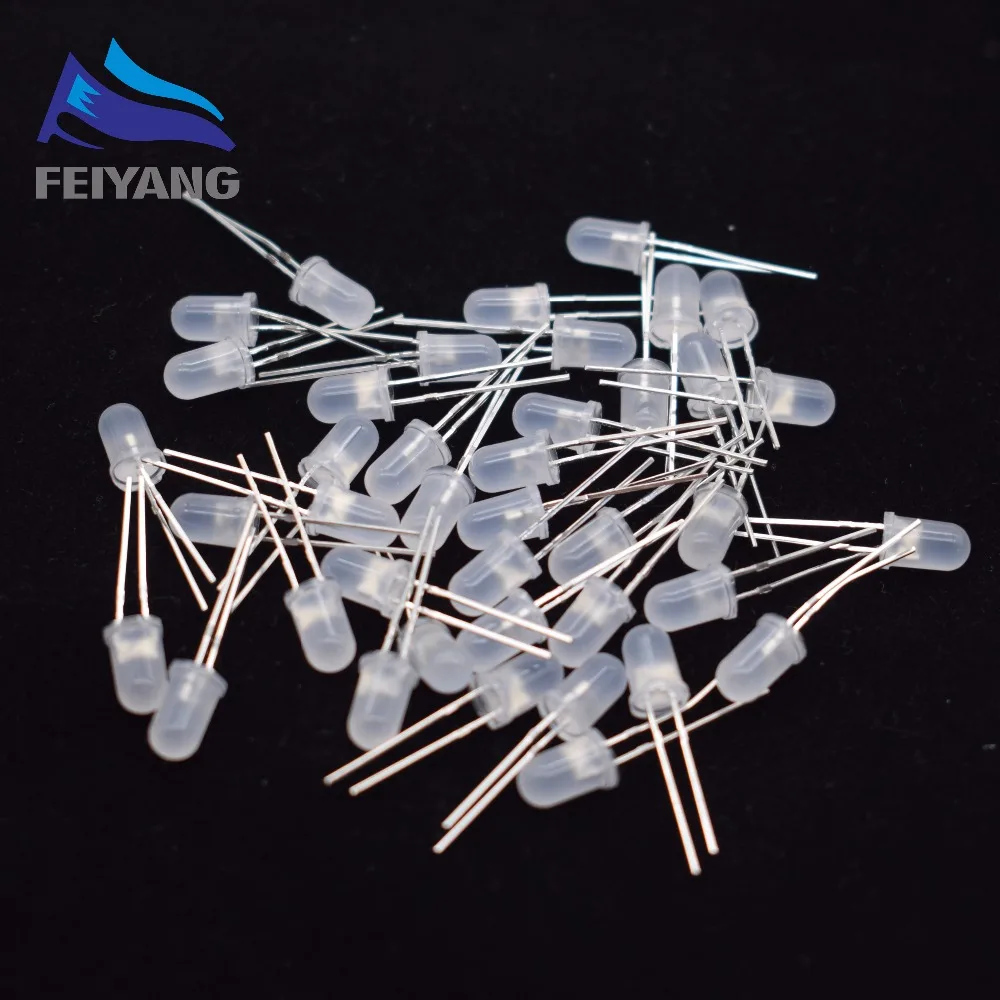 1000 шт. 5 мм белый диффузный светодиод диодный круг светильник 20мА Светодиодная