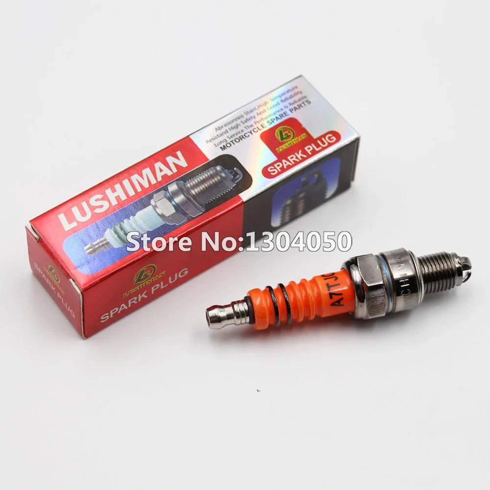 3 электроды свечи зажигания A7TC A7TJC для GY6 50 125cc Мопед Скутер ATV Quads C7HSA CR7HSA|spark plug