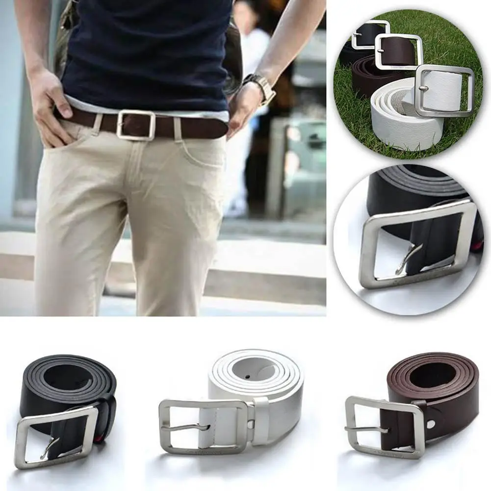 1 шт. новейший мужской классический ремень из искусственной кожи металлический
