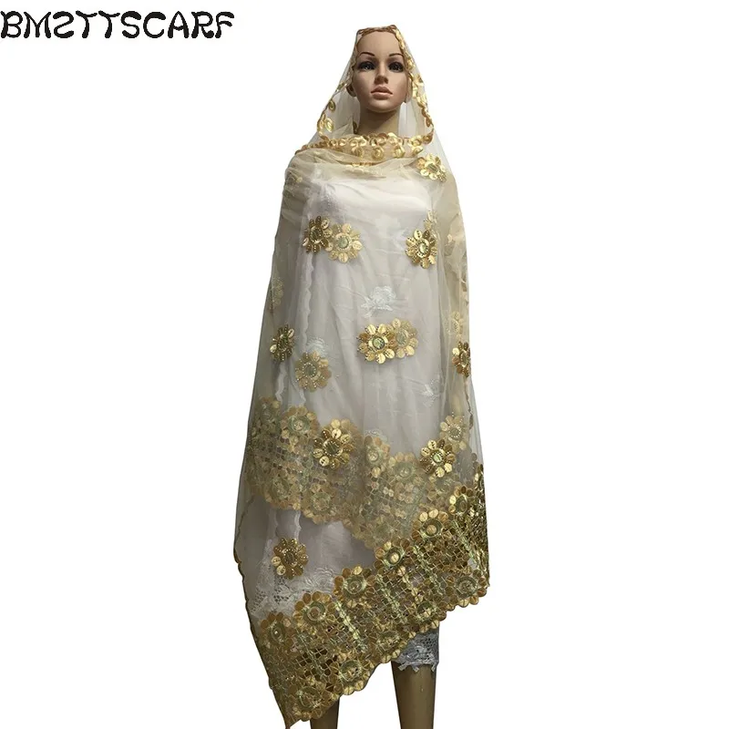 2019 африканские шарфы мусульманский шарф сетка кружево хлопок вышивка большой