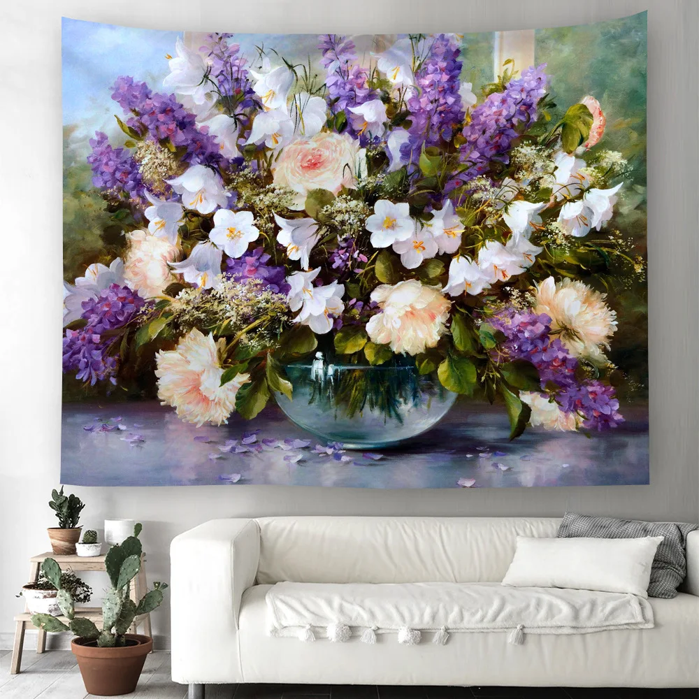 Tapestry 3d Романтическая Роза красочные шторы цветы искусство ковер настенный гобелен матрас богемный большой солнцезащитный крем квадратный платок - Color: Tapestry