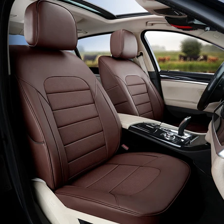 Coffee AutoDecorun Чехлы для автомобильных сидений из натуральной кожи для Ford Explorer 2012 чехлы для сидений 3 ряда 7 сидений поддерживающие аксессуары - Название цвета: Coffee