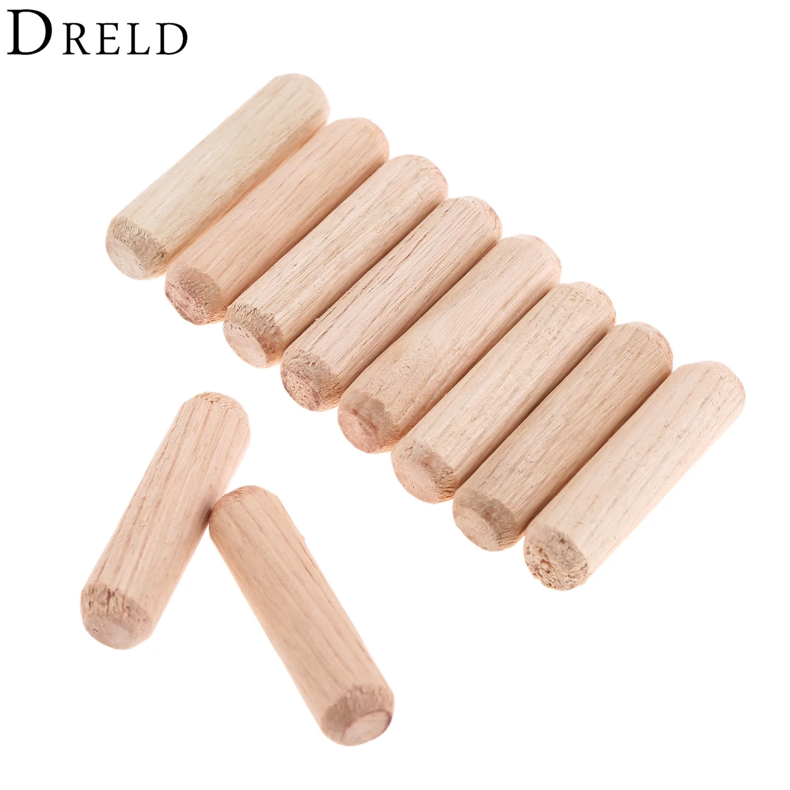 DRELD 100 шт 8x30mm деревянный дюбель шкаф с выдвижными ящиками круглая рифленая дерево
