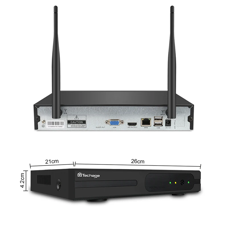 Techage 4CH 1080 P Беспроводной NVR 720 Wi-Fi видеонаблюдения Системы 1.0MP вандалоустойчивая