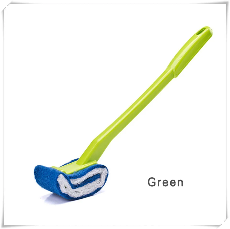 Toilet brush green MSJO Щетка Для Чистки унитаза Гибкая длинная ручка Brosse синий черный V Форма кривая WC аксессуары для чистки ванной комнаты щетка для туалета - Цвет: Toilet brush green