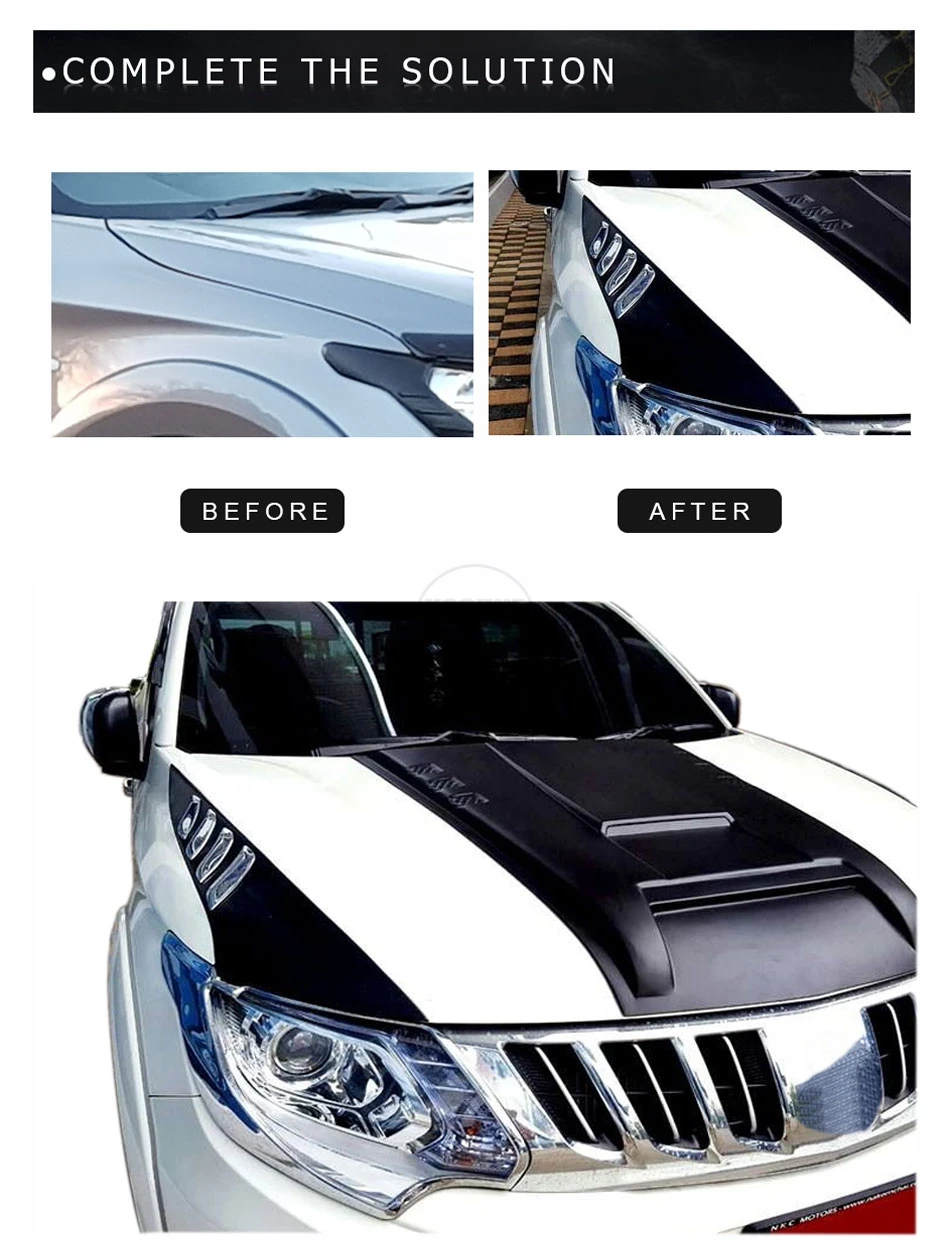 Черная наклейка с боковой крышкой для MITSUBISHI Montero PAJERO SPORT Shogun Triton части ABS автомобильные аксессуары YCSUNZ
