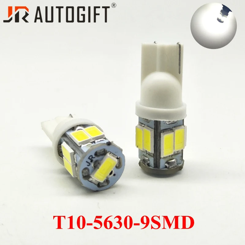 Автомобильная светодиодная лампа T10 9smd w5w, 50 шт., 12 В, 24 В, светодиодсветильник ПА 5630 5730 Smd t10, 9 светодиодных лампочек, автомобисветильник Па