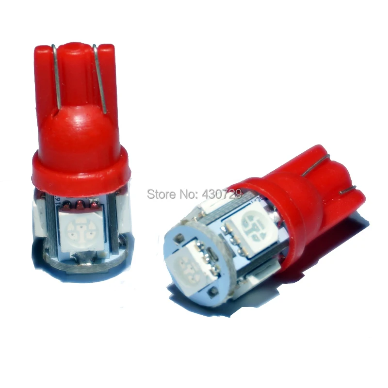 KTSCAR 100 шт./лот оптовая продажа Автомобильные светодиодные лампы T10 W5W 194 5 led SMD 5050