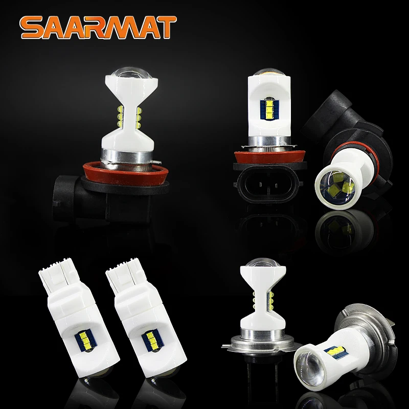 2 шт P13W H11 H8 H7 9005/HB3 9006/HB4 T20/7443 1156 BA15S P21W Керамика светодиодный Противотуманные фары