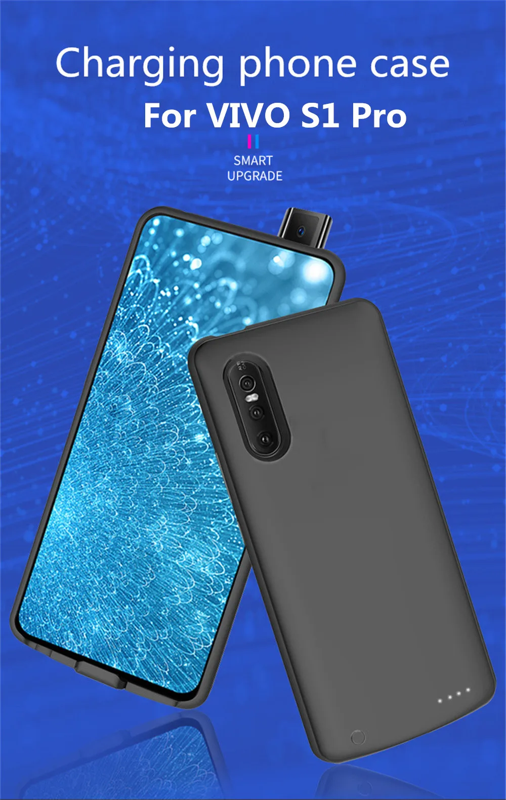 Портативное зарядное устройство Крышка для Vivo S1 Pro высококачественный корпус питания 6500 мАч Внешний внешний смарт-Аккумулятор Чехол-аккумулятор