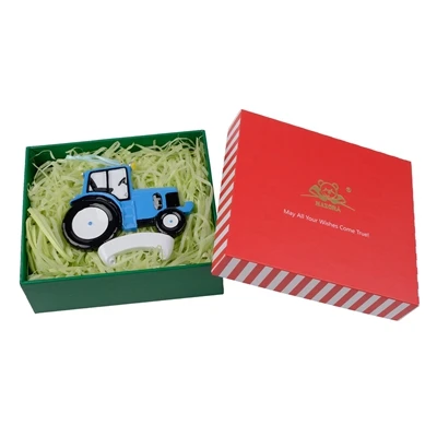 Blue(with gift box) Maxora трактор Зеленый персонализированные рождественские украшения как ремесло орнамент для сувенира, подарки или для украшения дома - Цвет: Blue(with gift box)