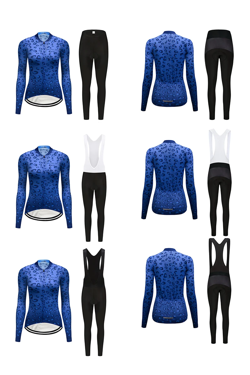 Women Winter thermal fleece cycling jersey set bicycle clothes uniform blouse skinsuit female bike clothing kit wear outfit