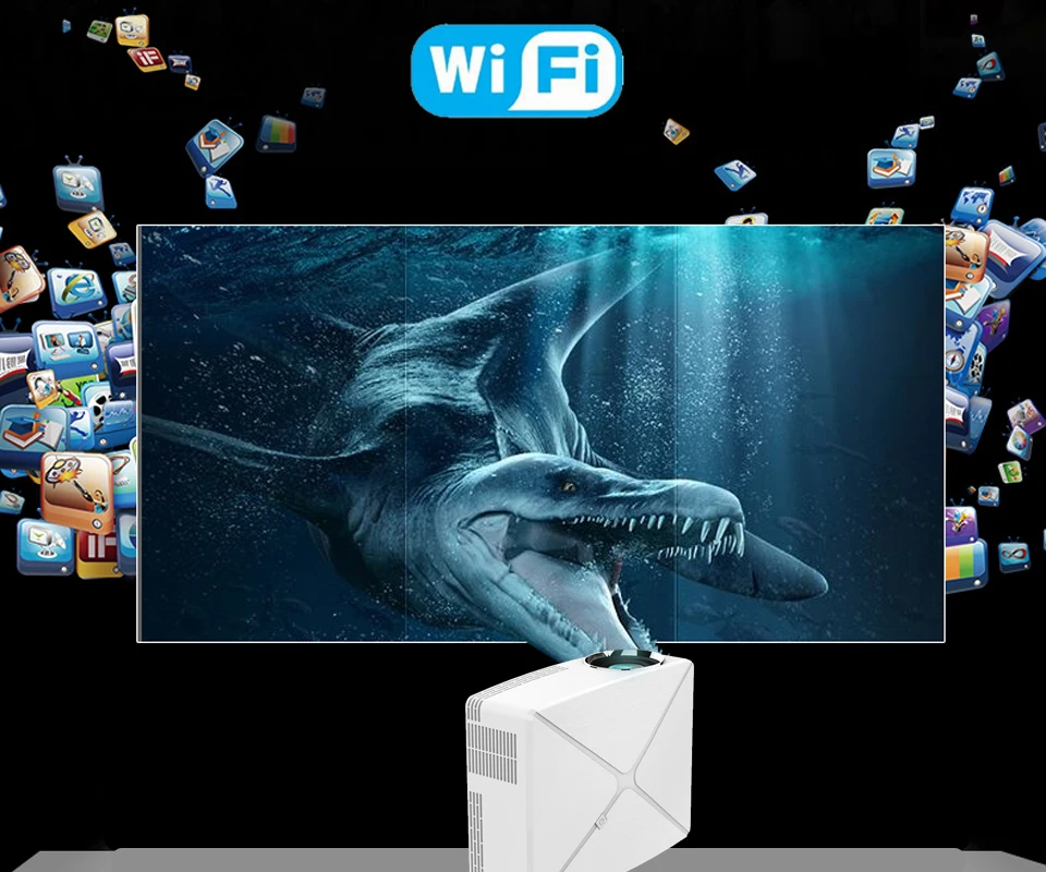 WZATCO 2200lm Android wifi Портативный Pico mini HDMI светодиодный проектор карманный домашний кинотеатр проектор с поддержкой full HD 1080p 4K