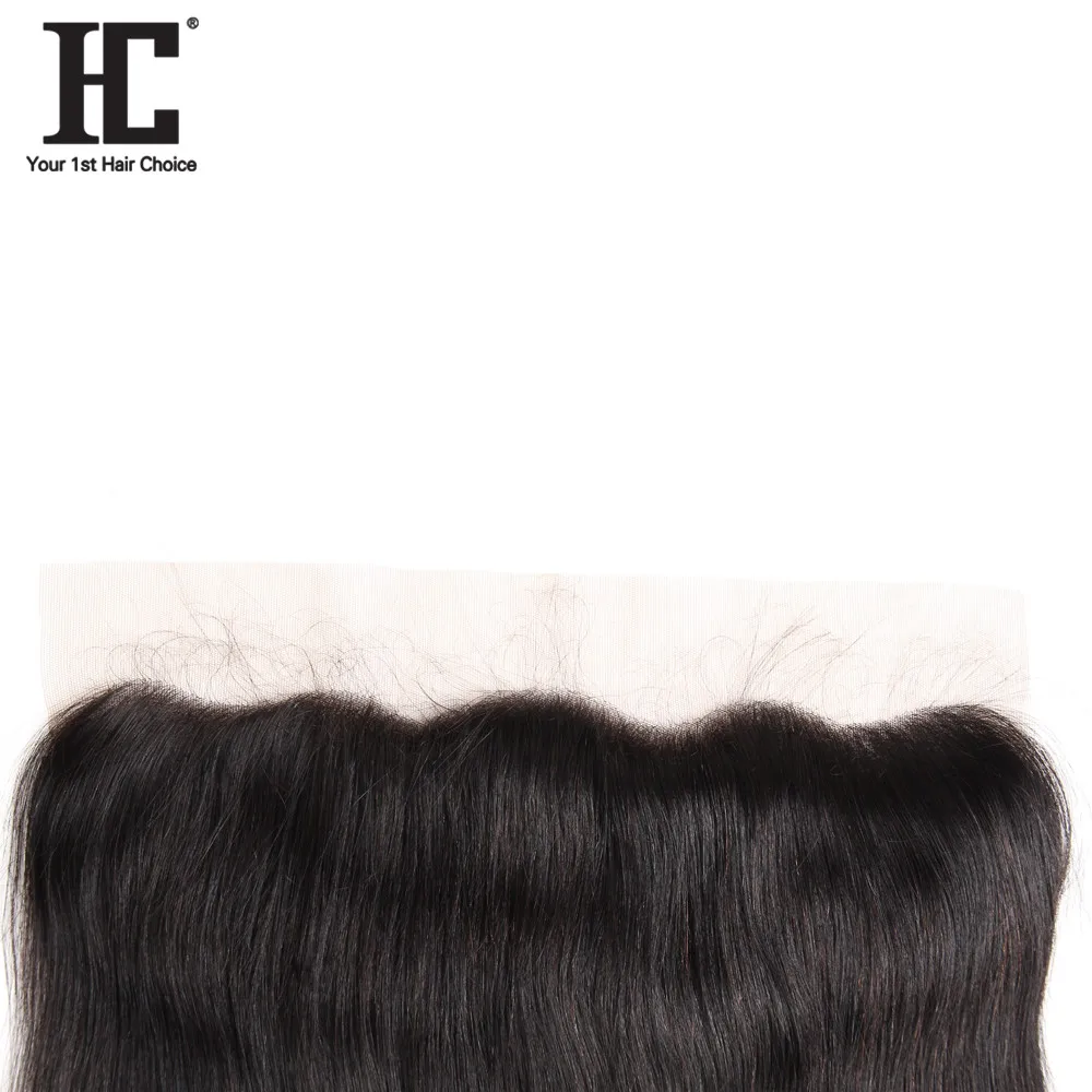 HC Hair Products перуанские прямые человеческие волосы Кружева Фронтальная с детскими волосами один пучок 13x4 дюймов ухо в ухо парик из волос Реми