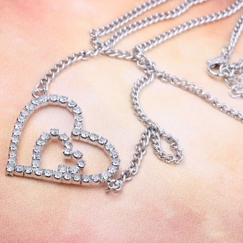 Двойное сердце стразы цепь для живота и нижняя часть спины женщин ювелирные