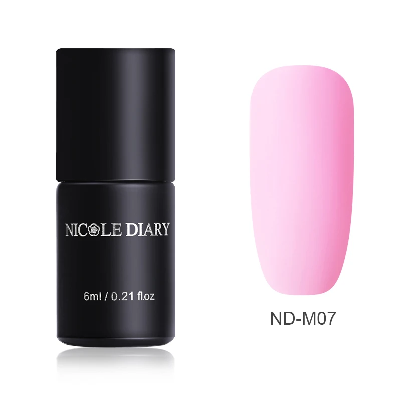 ND-M07 NICOLE DIARY 6 мл матовый одношаговый УФ-Гель-лак цветной розовый черный замачиваемый УФ-Гель-лак стойкий дизайн ногтей - Цвет: ND-M07