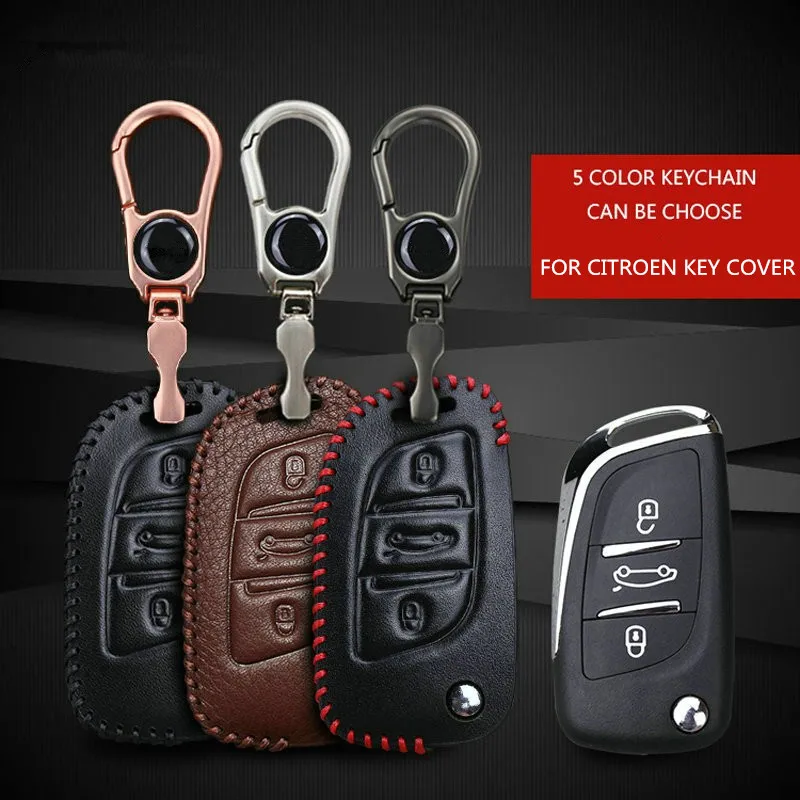 Чехол для автомобильного ключа из натуральной кожи Citroen C1 C2 C3 C4 C4L C5 Xsara Picasso Berlingo