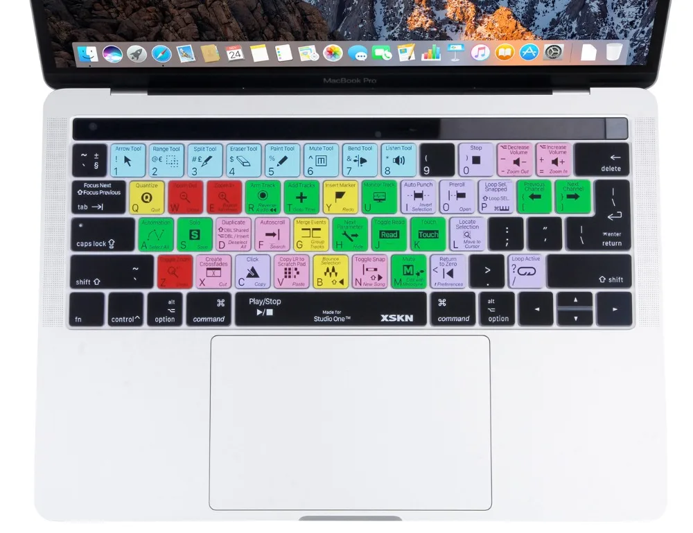 

XSKN for PreSonus Studio One Keyboard Skin for MacBook Pro 13 15 A1706 A1707 A1989 A1990 with Touch Bar (Touch Bar Sticker Gift)