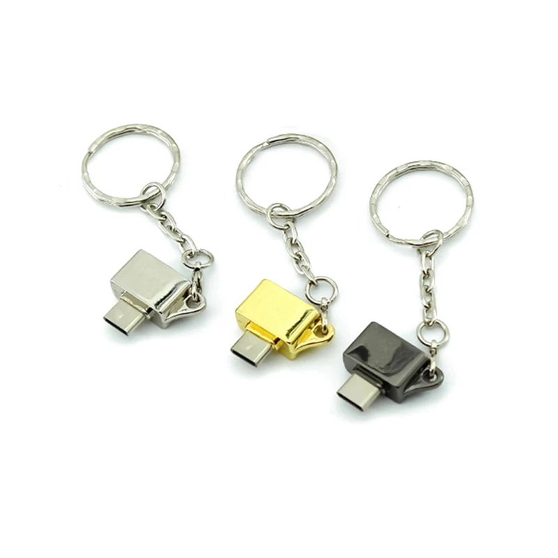 Металлический адаптер с разъемом OTG Type C для USB 2 0 Male Female брелоком телефона геймпад