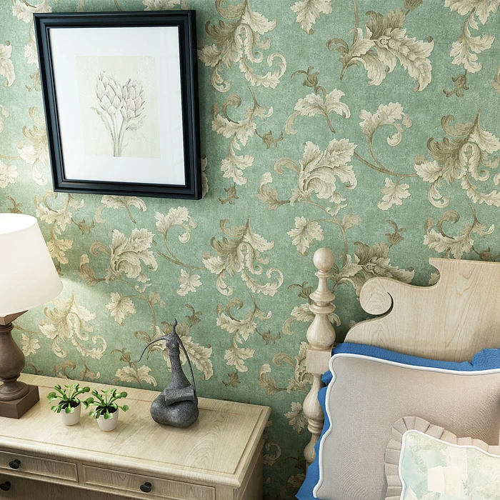 

European and American style retro warm nonwoven wallpaper bedroom living room TV background wallpaper