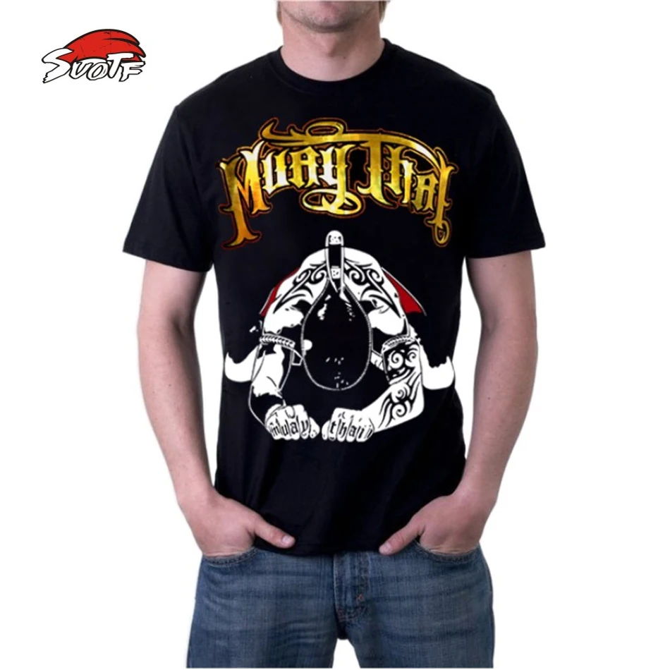 Красная футболка SUOTF Buakaw до колена для боевых искусств|boxing clothing|tiger muay thai clothingthai