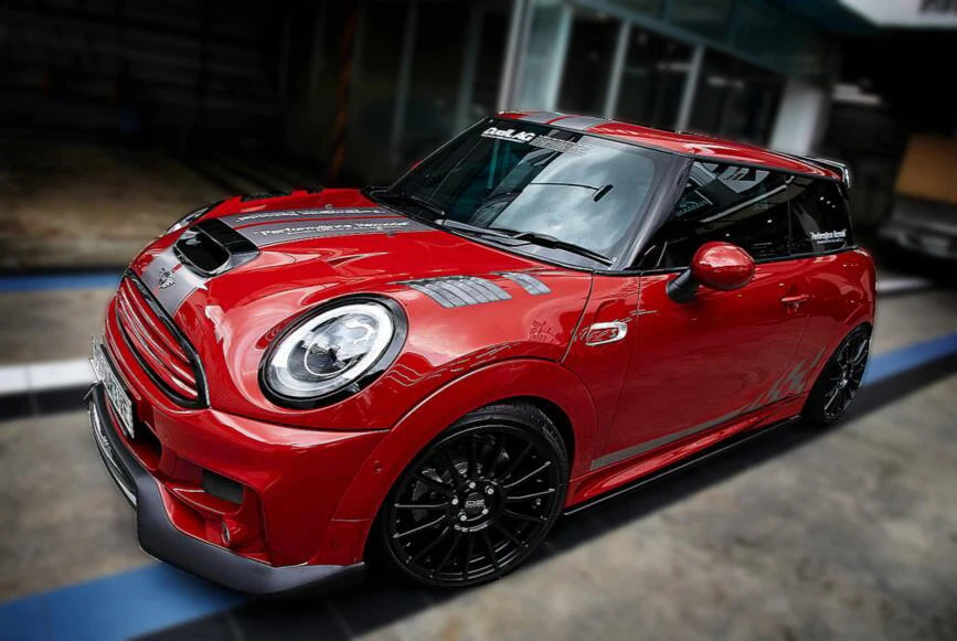 Для Mini cooper R56 Ver.2.11/2,12 AG-автостайлинг; стекловолокно сбоку юбка стайлинга автомобилей сбоку бампера расширение юбка FRP