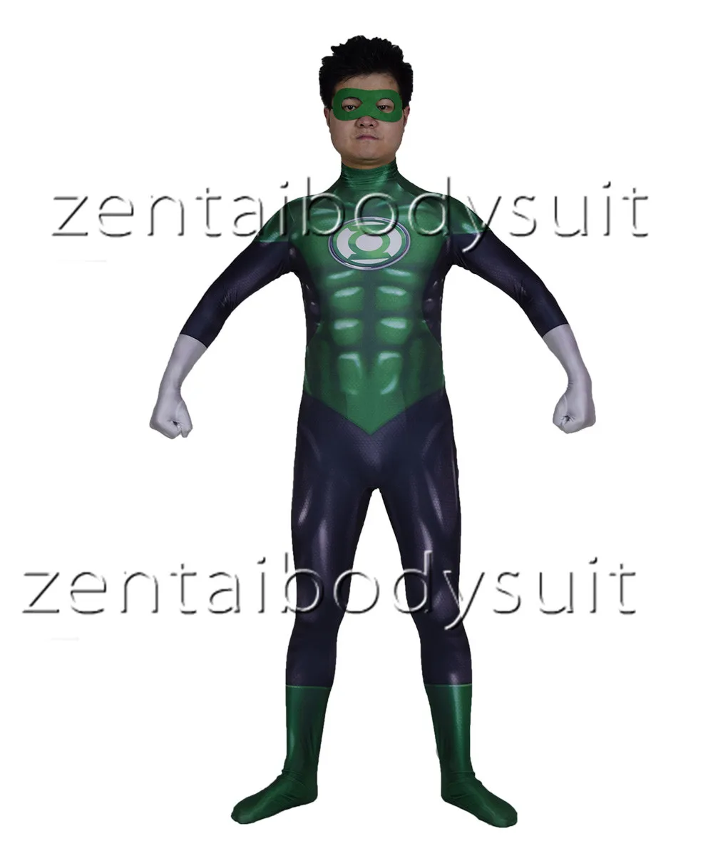 3D печать Косплей Moive спандекс кожа Zentai боди супергерой Зеленый Фонарь Бесплатная
