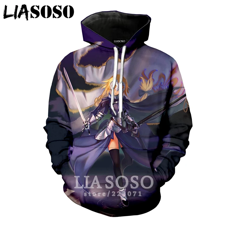 LIASOSO Зимний новый свитшот с 3D принтом для мужчин и женщин аниме Fate Grand Order