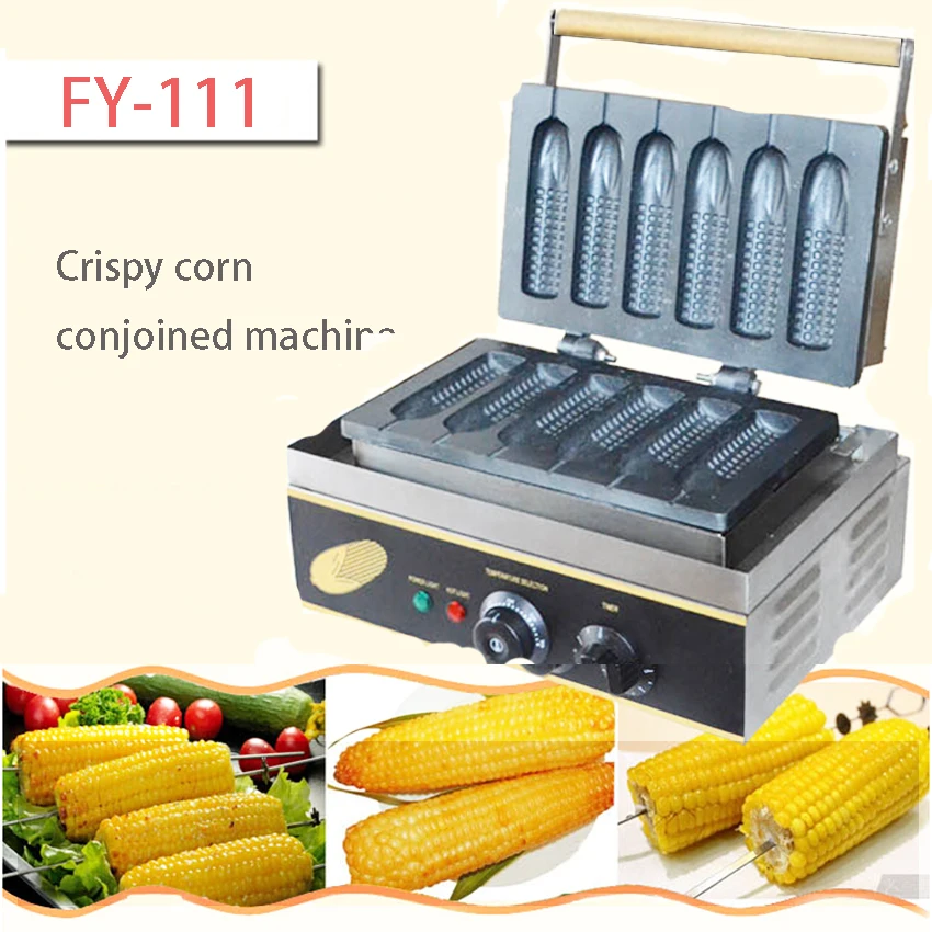 Кукурузная вафельница для приготовления кексов 6 штук|waffle maker|hot doggrilling corn |