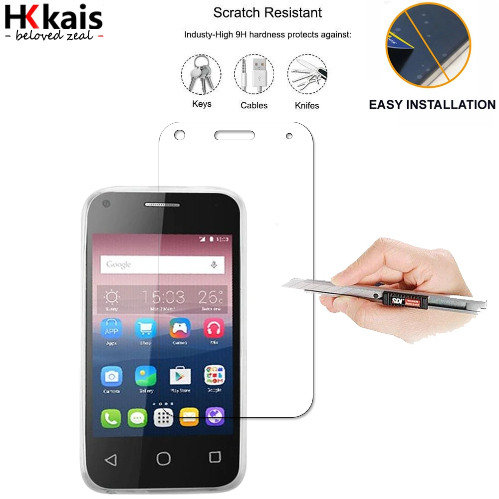 HKKAIS Tempered Glass For Alcatel One Touch Pixi 4 3.5 Screen Protector Protective | Мобильные телефоны и аксессуары