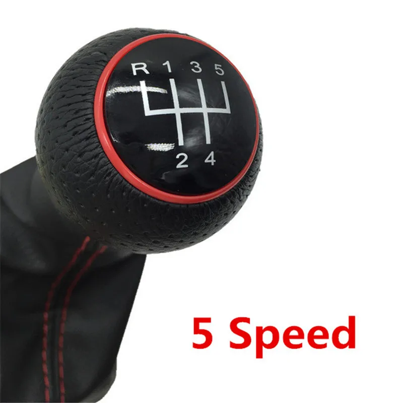 5 Speed 12 мм ручная коробка передач с 5/6 Скорость красный Кепки ручка переключения рулевого механизма автомобиля Гетры Загрузки Крышка для Audi A3 S3 1996 1997 1998 1999 2000 2001 2002 2003 - Название цвета: 5 Speed