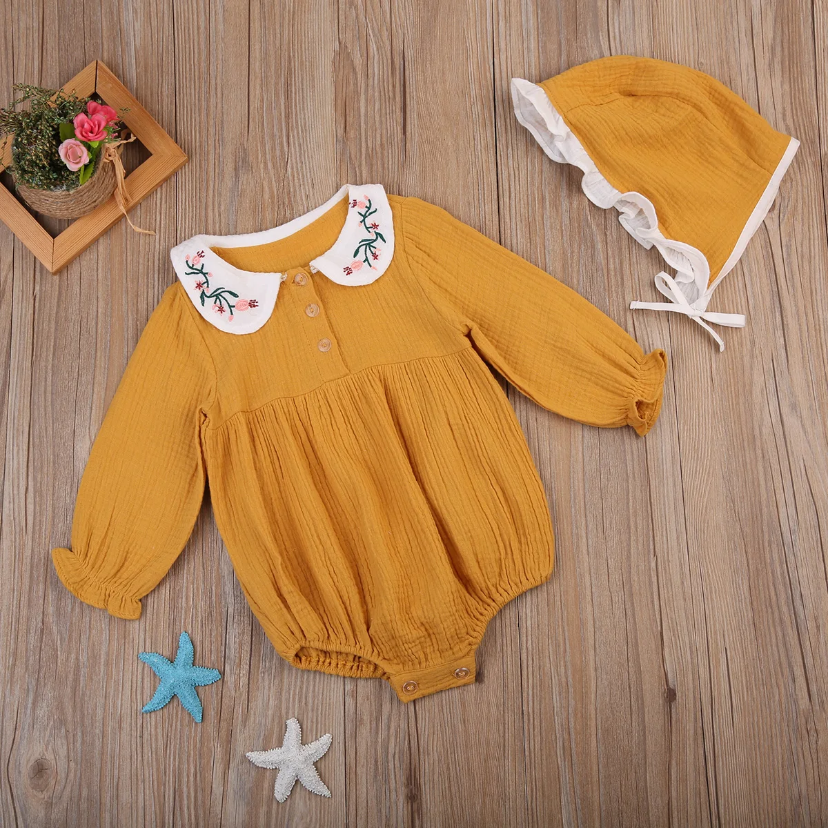 Комплект одежды из 2 предметов для новорожденных милая Одежда маленьких девочек