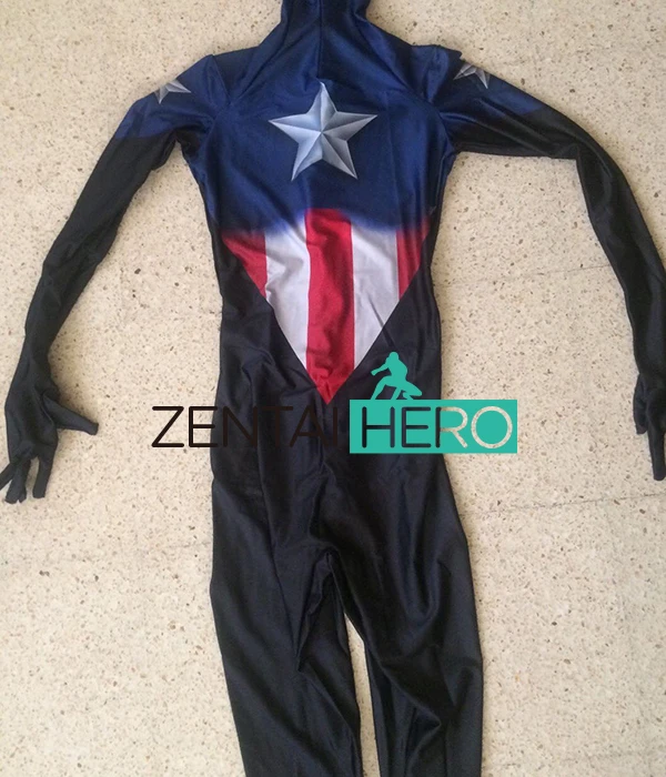 Женский костюм супергероя ZentaiHero на заказ с изображением оленей-Капитана Америки
