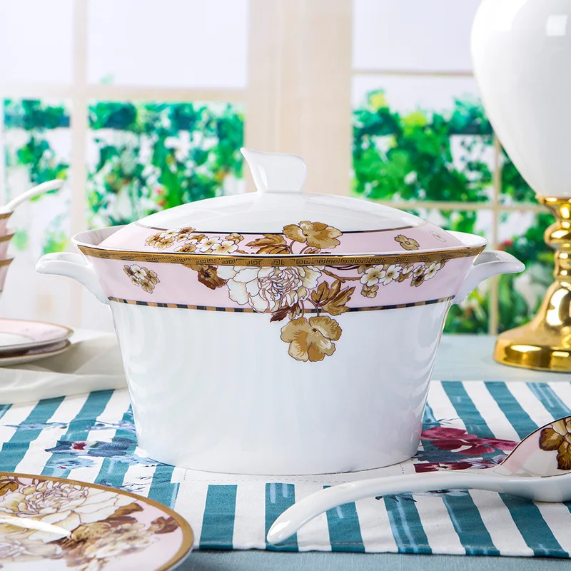 Рождественский набор керамической посуды Guci Jingdezhen из костяного фарфора