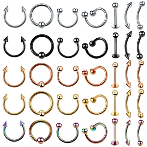 Для носа, губ, ушей из титана G23 для пирсинга хрящевой ткани Козелка, подковообразные кольца для бровей, сексуальное Ювелирное Украшение для пирсинга, 1 шт.