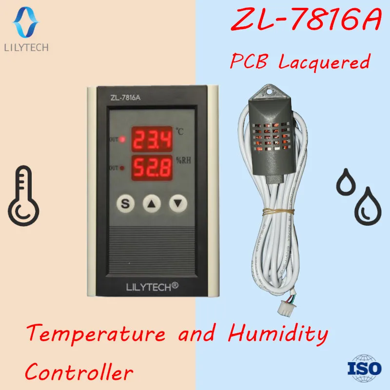 ZL-7816A, 12 V, Температура и регулятор влажности, термостат и гигростат, lilytech