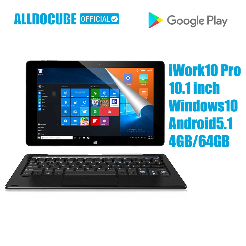 ALLDOCUBE iWork10 Pro 10 1 "планшеты ПК Intel Atom x5-Z8350 Полный Просмотр ips 1920*1200 Windows10 + Android5.1 4 Гб