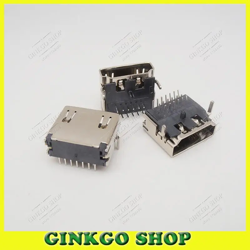 

50pcs/lot HDMI-compatible 19P female Plug female Connector, 3-Rows 19Pins 90 degree HDMI-compatible female Plug Jack