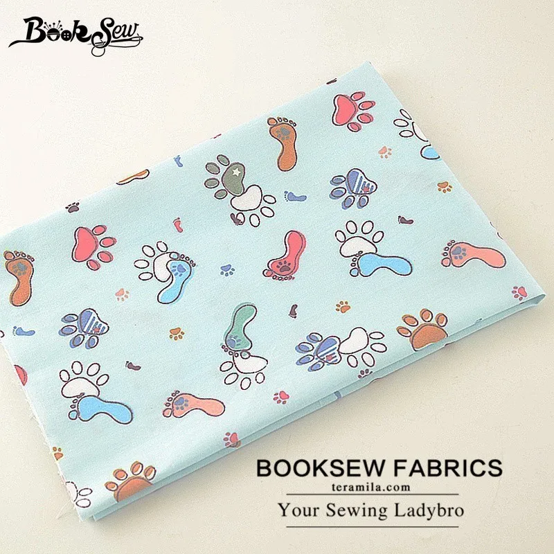 Booksew 100% хлопчатобумажная саржевая ткань с принтом ног для шитья простыни