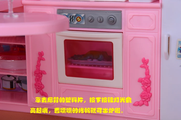 Миниатюрная мебель Dreamy Rose кухня для куклы Барби дом Классические игрушки для девочек